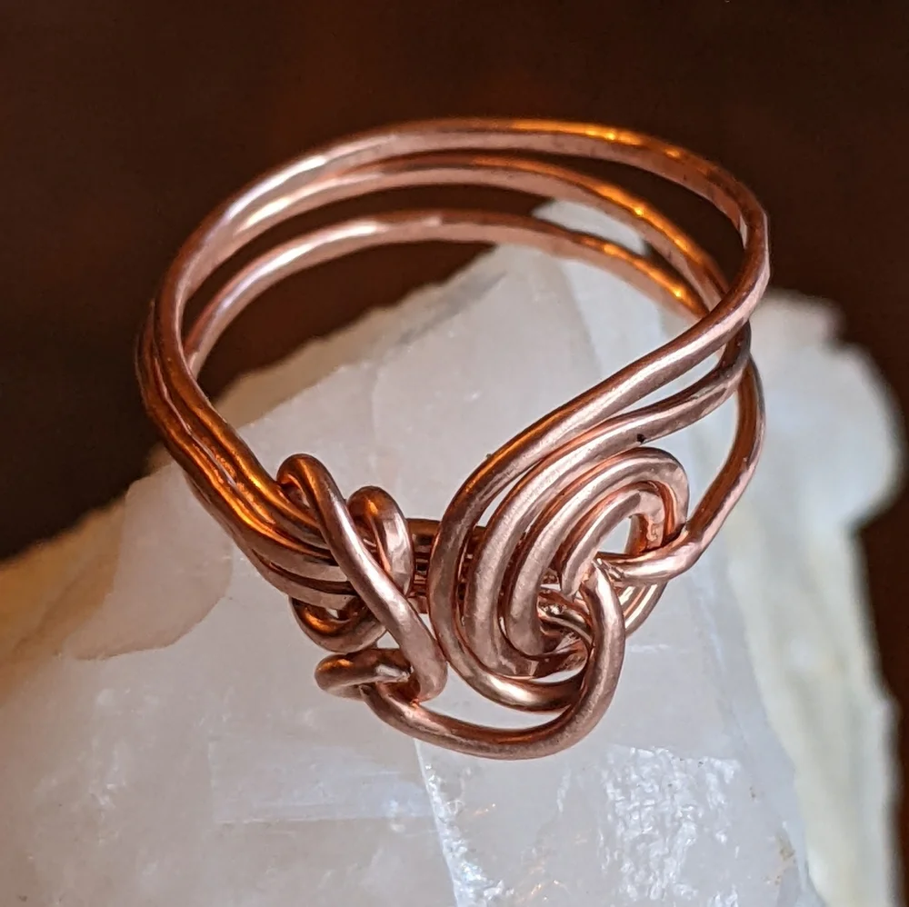 Celtic Copper Ring-Viking Knot-Artisan Crafted-Unisex - Picture 1 of 7